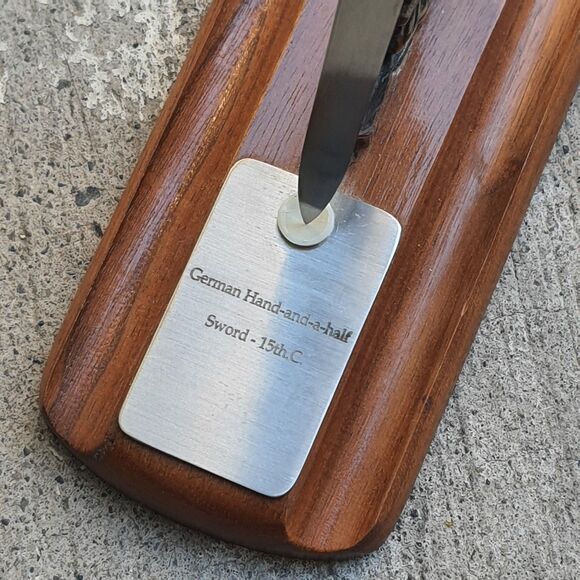 Hanwei Miniature German Hand-and-a-half Sword 13th Century Letter Opener Holder - Picture 2 of 8